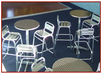 Aluminium stools and high tables 2