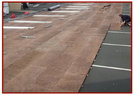 Wooden boarded floor being laid